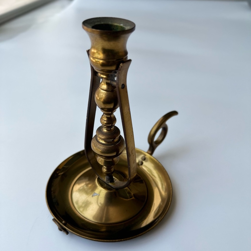 Vintage Swinging Solid Brass Candle Holder